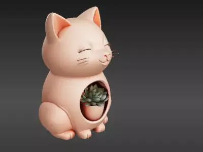 Adorable Pot 3D Model Original Decorative Planter Print-Ready 3D print model