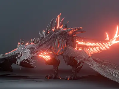 Firestorm Dragon evo gen 2 - rigged Low-poly 3D model