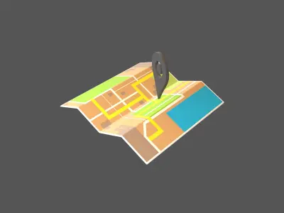Map With Tag v1 002 Low-poly 3D model