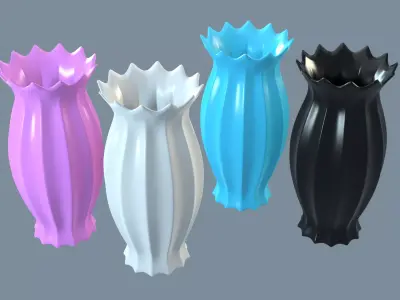 Vases porcelain 3 3D Model Collection
