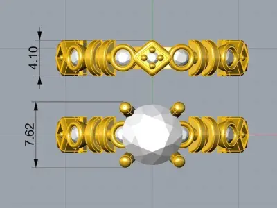 Two piece solitaire ring 3D print model purchase