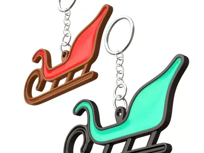 Santa Sleigh 3D Print Keychain Collection 3D print model