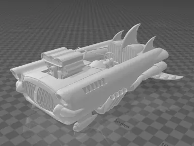Thundercougarfalconbird toy car on beach 3D print model