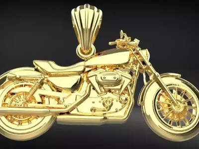 classic motorcycle pendant Necklace Pendant Charm Jewelry 3D print model