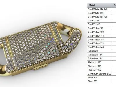 18 MM MIAMI CUBAN LINK CHAIN 3 ROWS DIAMOND BRACELET NECKLACE  3D print model