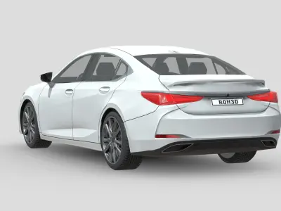 Lexus ES FSport 2022 Low-poly 3D model