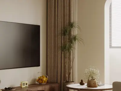 Modern living room dining room interior scenes 300 3D model