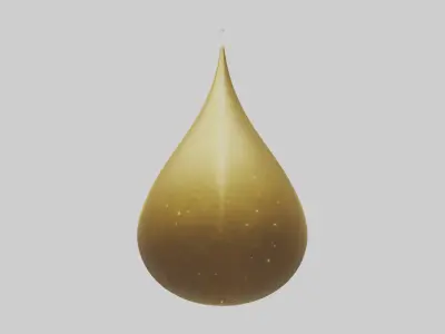 Golden Stardrop Low-poly 3D model