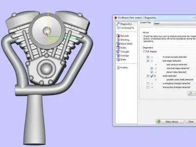 Chrome V Twin Engine 3D 3dm file 3D print model