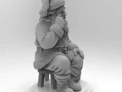 Vintage Classic Santa Claus Statue 3D print model