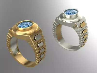simple semirolex theme ring - two sizes  3D print model