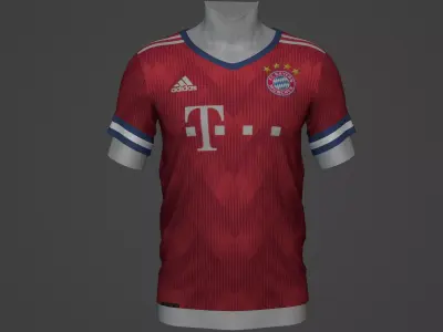 bayern munchen Football Jersey T-Shirt - Soccer Kit Low-poly 3D model