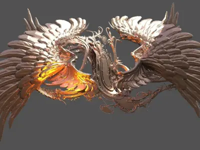 Crescent Time sculpture 3D model