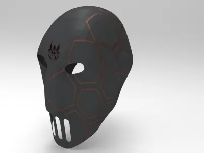 Low-poly black hockey goalie mask Low-poly 3D model