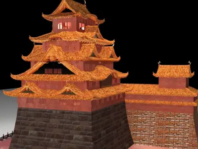 Chinese ancient house  3D model 34
