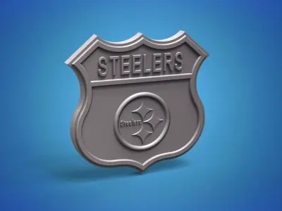 Steelers logo sign art STL model for CNC 3D printing 3D print model