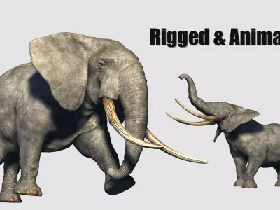 animated elephant 3D model