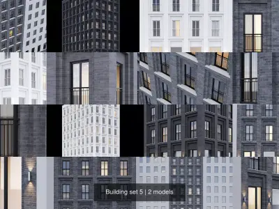  Building set 5 3D Model Collection