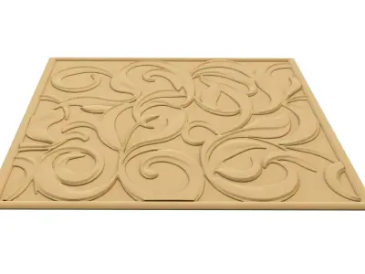 modern panel wall decor set wall relief mural CNC 128 3D model