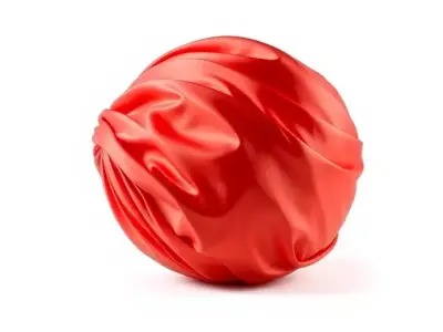 Silk Fabric Satin Red Glossy Texture