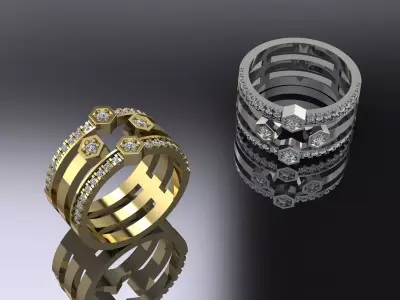Jewelry Ring Gold 3D print model