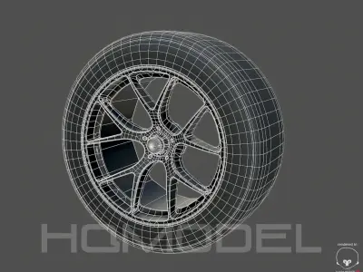 Generic Touring Tire Standard PBR Low-poly 3D model