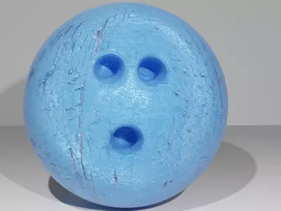 Bowling ball blue painted 3D model