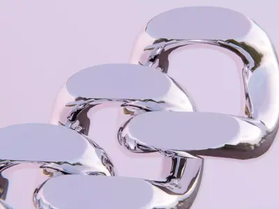 Modular Chain Jewelry Link Low-poly 3D model