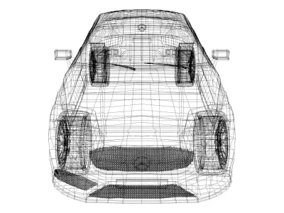 Mercedes Benz S Class Coupe Low-poly 3D model