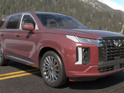 Hyundai Palisade 2024 SUV -hyper real-Rigged and Render Ready Low-poly 3D model