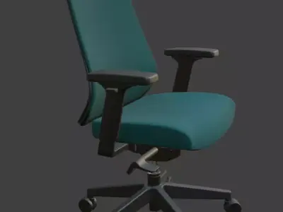 Modern Blue Leather Executive Office Chair High Detail 3D Model 3D model