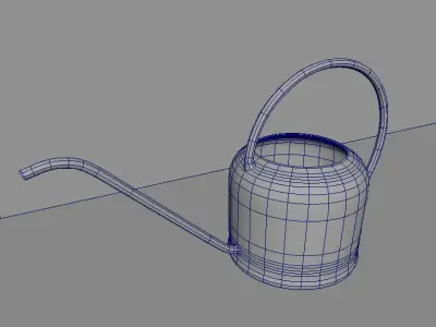 watering can brushed brass 3D model
