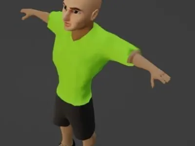 Football player fourth Low-poly 3D model