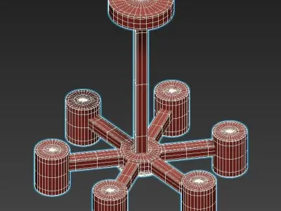 malmo chandelier with four legs 3D model