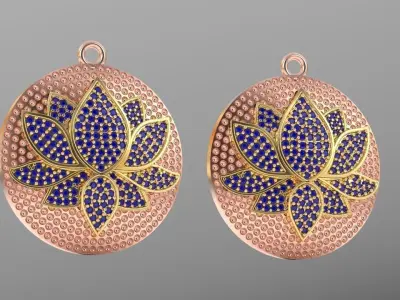 lotus earring 3D print model
