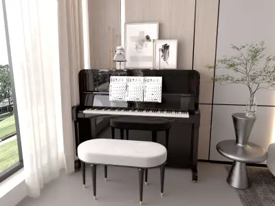 Modern interior scene - 3D model 3D model