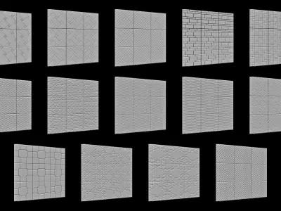 100 Tiles Patterns Noise for Zbrush Vol 2 Low-poly 3D model