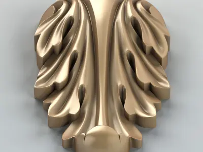 Carved decor vertical 006 3D model