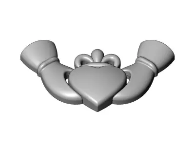 Claddagh heart crown onlay and molding relief 3D print model