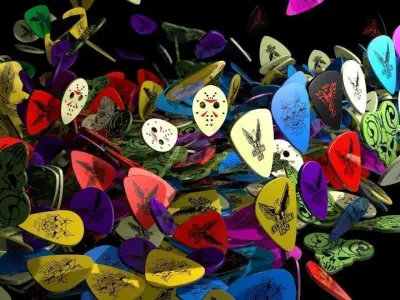 Guitar Plectrums Free low-poly 3D model