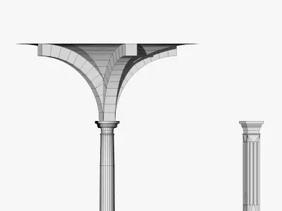 Vaulting 1-4   Romanic   750cm spaced   with thin arches Low-poly 3D model