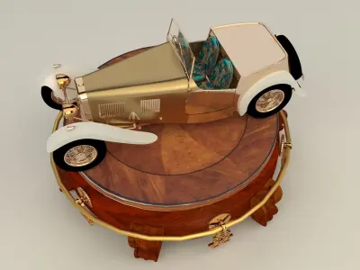 Chinese display with classic car 3D model