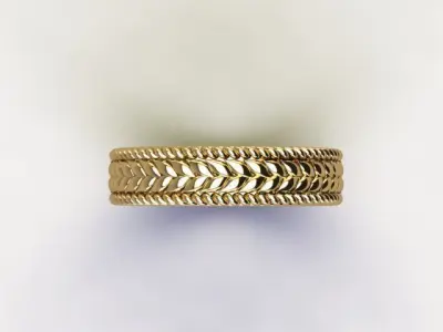 10110 gold wedding ring with braided design 3D print model