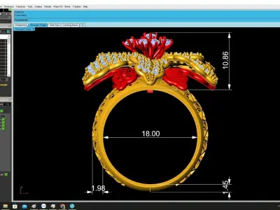 Luxury Multi Petal Flower Ring 3D Model 4395 3D print model