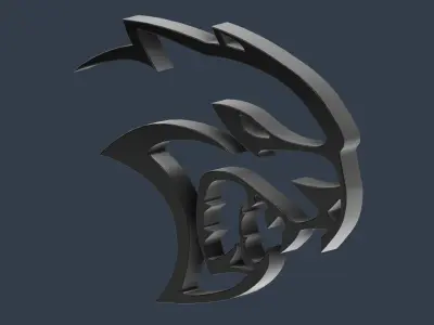 Dodge Hellcat Redeye Logo With Led  3D print model