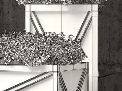 Restoration Hardware estate zinc x planters weathered zinc 3D model