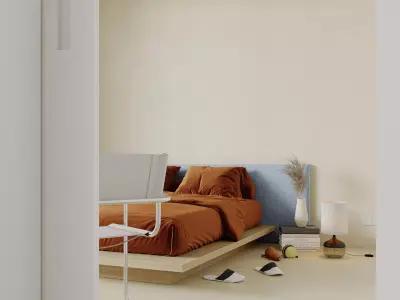 Modern living room dining room interior scenes 463 3D model