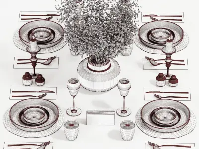tableware set  07 3D model