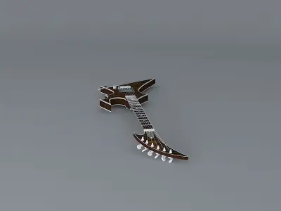 Abstract figured maple top guitar Free 3D model
