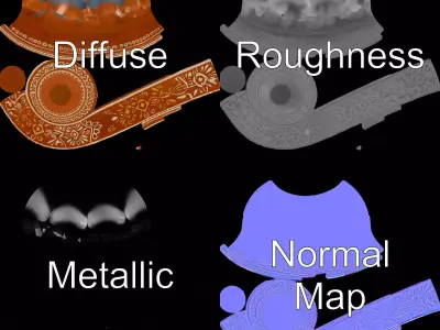 Decorative Terracotta Pot model pack Low-poly 3D model